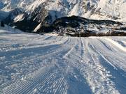 Moderately prepared slopes in the Maloja ski resort
