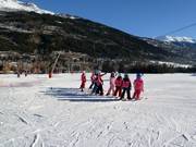 Children's ski course in the valley