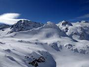 Freeride slopes in the ski resort of Weissee Gletscherwelt