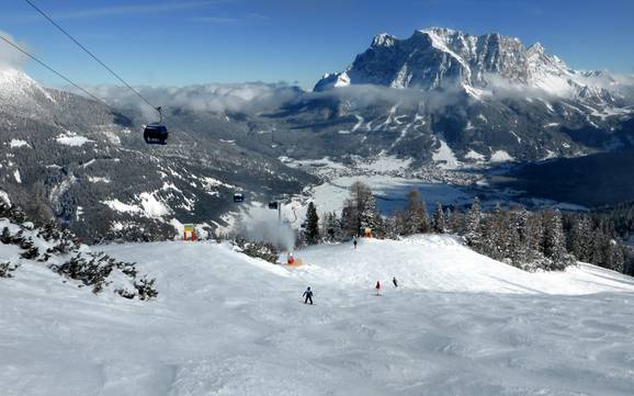 Biggest height difference in the Zwischentoren – ski resort Lermoos – Grubigstein