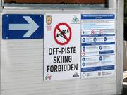 Skiing off-piste is forbidden