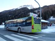 Ski bus stop at Ladurns base station