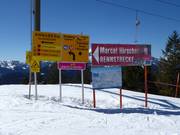 Slope sign-posting in the Dachstein West ski resort