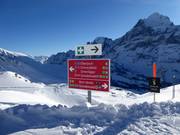 Slope signposting in the ski resort of First