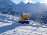 Powerful snow cannon in Adelboden