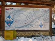 Cross-country map at the ski area 