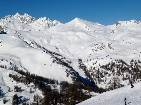 View of the slopes at Serre Chevalier