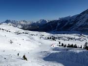 View over the ski resort at Passo San Pellegrino