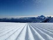 Perfect slope preparation in the ski resort of Whakapapa
