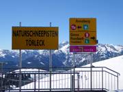 Slope sign-posting in the Dachstein West ski resort