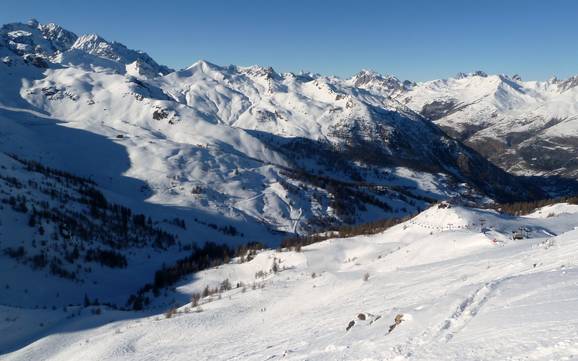 Vallée de la Guisane: size of the ski resorts – Size Serre Chevalier – Briançon/Chantemerle/Villeneuve-la-Salle/Le Monêtier-les-Bains