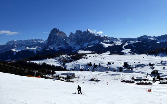 Biggest height difference at the Seiser Alm – ski resort Alpe di Siusi (Seiser Alm)