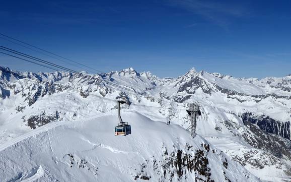 Biggest height difference in the Saint-Gotthard Massif – ski resort Gemsstock – Andermatt