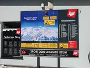 Information board showing updated statuses at the Olympiabahn lift