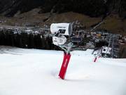 Powerful snow cannon in Ischgl