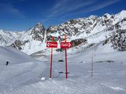 Slope sign-posting in the Hohsaas ski resort