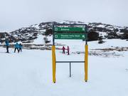 Slope signposting in the ski resort of Perisher