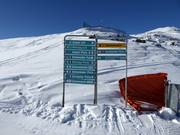 Slope sign-posting in the Schwemmalm ski resort