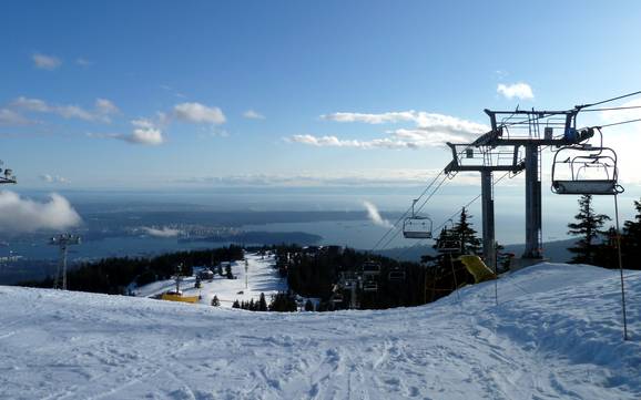 Biggest height difference in the North Shore Mountains – ski resort Grouse Mountain