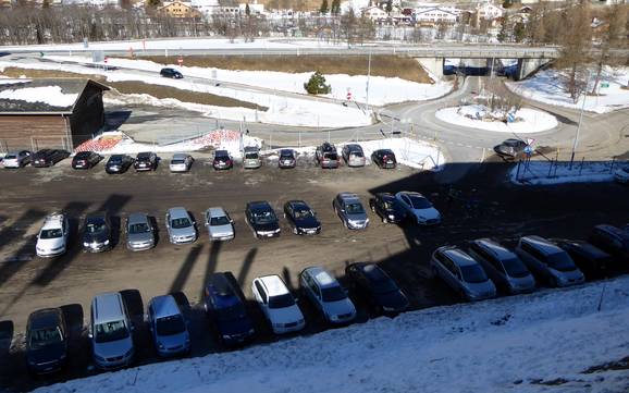 Hinterrheintal: access to ski resorts and parking at ski resorts – Access, Parking Splügen – Tambo