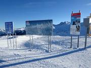 Piste map, signposting and photo point - Zirbenbahn lift mountain station