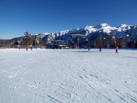 Ski resorts for beginners in the Adamello-Presanella-Alps – Beginners Madonna di Campiglio/Pinzolo/Folgàrida/Marilleva