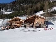 Typical mountain hut in the ski resort of Val Gardena