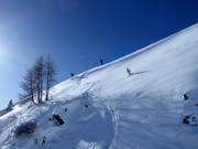 Powder slopes in the ski resort