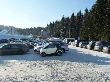 Ore Mountains (Krušné hory): access to ski resorts and parking at ski resorts – Access, Parking Keilberg (Klínovec)