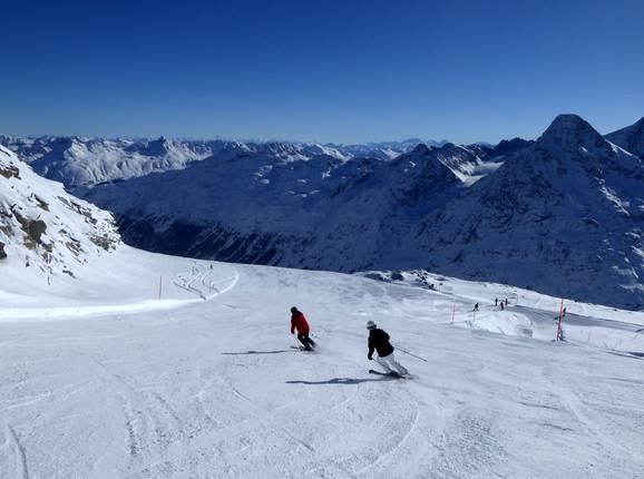 Slopes on the Corvatsch glacier