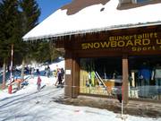 Ski rental shop directly at the lift
