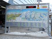 Trail map with current operating information at the base station