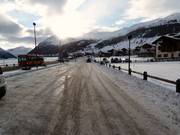 Parking spaces in the village of Livigno
