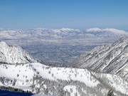 View from Hidden Peak of the metropolitan area around Salt Lake City