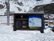 Information board at the ski school meeting point in Saas-Fee