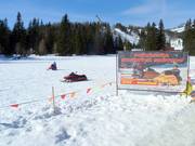 Skidoo riding for the children at the base station