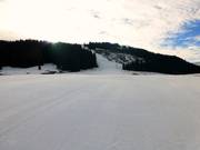 View of the longest slope in the ski resort