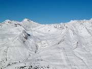 View of the slopes in Passo Tonale from the Presena Glacier