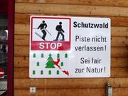 It is forbidden to leave the slopes in the protected woodland area