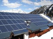Solar energy is used on the mountain
