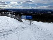Signposting on the slopes in the ski resort of Vemdalsskalet
