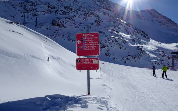 Val Senales (Schnalstal): orientation within ski resorts – Orientation Val Senales Glacier (Schnalstaler Gletscher)