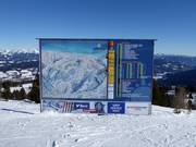 Piste map showing updated opening information for slopes, lifts and experience points