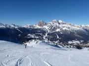 View of the famous slopes of Cortina d’Ampezzo