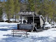 Public barbecue area in the ski resort