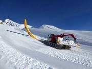 The half-pipe is groomed every day with care and attention to detail.