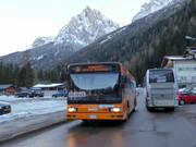 Ski bus in the Val di Fassa