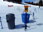 Garbage cans in the ski resort