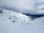 View from the summit over the ski resort of The Remarkables