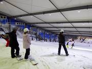 Start of the slope in the Snowplanet indoor ski area